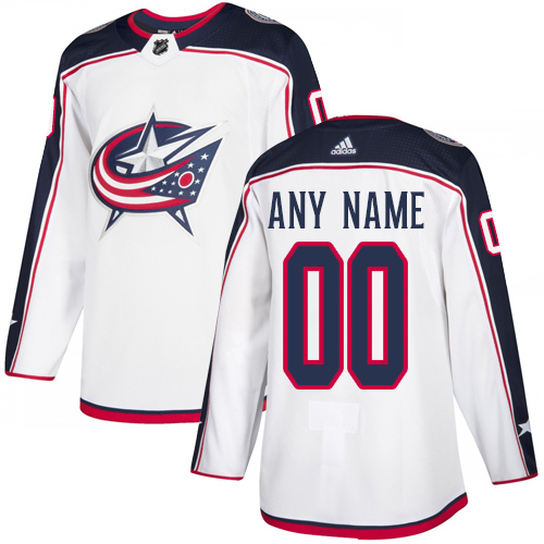 Men's Adidas Blue Jackets Personalized Authentic White Road NHL Jersey ...